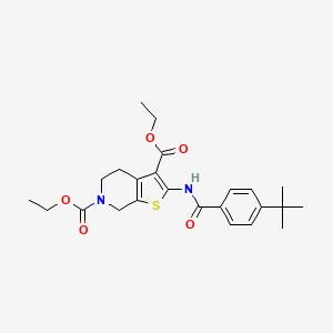 molecular formula C24H30N2O5S B2778104 3,6-diethyl 2-(4-tert-butylbenzamido)-4H,5H,6H,7H-thieno[2,3-c]pyridine-3,6-dicarboxylate CAS No. 864926-69-2