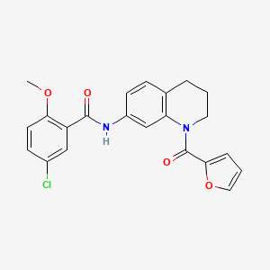 5-chloro-N-[1-(furan-2-carbonyl)-3,4-dihydro-2H-quinolin-7-yl]-2-methoxybenzamide