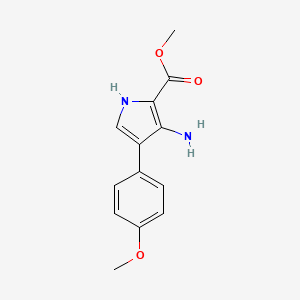 molecular formula C13H14N2O3 B2778141 methyl 3-amino-4-(4-methoxyphenyl)-1H-pyrrole-2-carboxylate CAS No. 683212-46-6