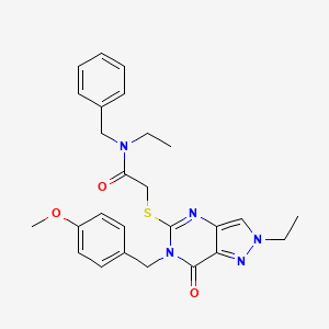 N-benzyl-N-ethyl-2-((2-ethyl-6-(4-methoxybenzyl)-7-oxo-6,7-dihydro-2H-pyrazolo[4,3-d]pyrimidin-5-yl)thio)acetamide