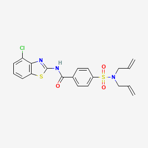 molecular formula C20H18ClN3O3S2 B2778164 N-(4-chlorobenzo[d]thiazol-2-yl)-4-(N,N-diallylsulfamoyl)benzamide CAS No. 476625-92-0