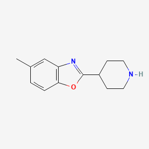 molecular formula C13H17ClN2O B2778169 5-Methyl-2-piperidin-4-yl-1,3-benzoxazole CAS No. 199292-77-8