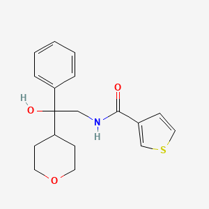 molecular formula C18H21NO3S B2778192 N-[2-hydroxy-2-(oxan-4-yl)-2-phenylethyl]thiophene-3-carboxamide CAS No. 2034257-98-0