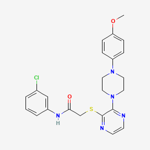 molecular formula C23H24ClN5O2S B2778211 N-(3-chlorophenyl)-2-({3-[4-(4-methoxyphenyl)piperazin-1-yl]pyrazin-2-yl}sulfanyl)acetamide CAS No. 1189999-35-6