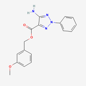 molecular formula C17H16N4O3 B2778215 3-methoxybenzyl 5-amino-2-phenyl-2H-1,2,3-triazole-4-carboxylate CAS No. 704877-85-0