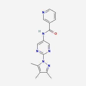 molecular formula C16H16N6O B2778220 N-(2-(3,4,5-trimethyl-1H-pyrazol-1-yl)pyrimidin-5-yl)nicotinamide CAS No. 1421527-78-7