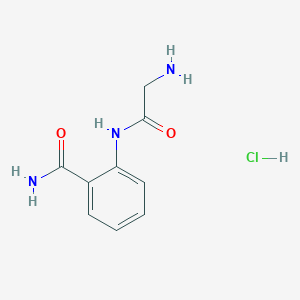 molecular formula C9H12ClN3O2 B2778223 2-(2-aminoacetamido)benzamide hydrochloride CAS No. 2287289-66-9