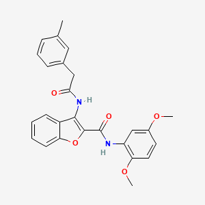 molecular formula C26H24N2O5 B2778242 N-(2,5-dimethoxyphenyl)-3-(2-(m-tolyl)acetamido)benzofuran-2-carboxamide CAS No. 888467-93-4