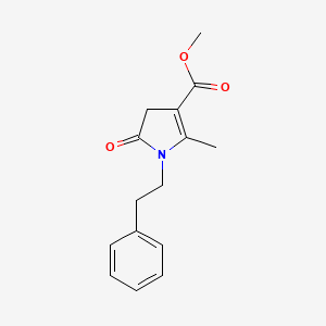 molecular formula C15H17NO3 B2778246 methyl 2-methyl-5-oxo-1-(2-phenylethyl)-4,5-dihydro-1H-pyrrole-3-carboxylate 