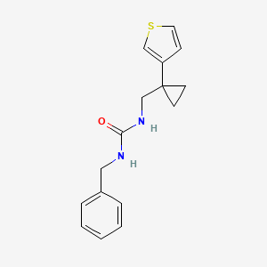 molecular formula C16H18N2OS B2778255 1-Benzyl-3-{[1-(thiophen-3-yl)cyclopropyl]methyl}urea CAS No. 2415464-37-6