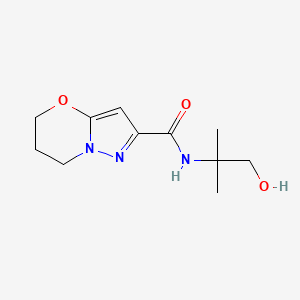 molecular formula C11H17N3O3 B2778259 N-(1-hydroxy-2-methylpropan-2-yl)-6,7-dihydro-5H-pyrazolo[5,1-b][1,3]oxazine-2-carboxamide CAS No. 1428352-44-6