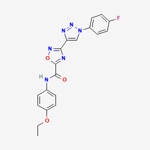 molecular formula C19H15FN6O3 B2778262 N-(4-ethoxyphenyl)-3-[1-(4-fluorophenyl)-1H-1,2,3-triazol-4-yl]-1,2,4-oxadiazole-5-carboxamide CAS No. 1251552-30-3