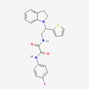 N1-(4-fluorophenyl)-N2-(2-(indolin-1-yl)-2-(thiophen-2-yl)ethyl)oxalamide