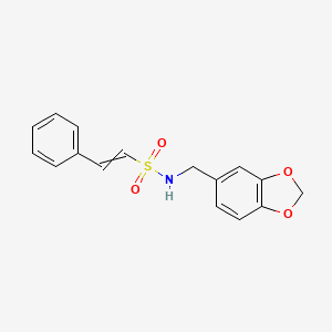 molecular formula C16H15NO4S B2778266 N-[(2H-1,3-benzodioxol-5-yl)methyl]-2-phenylethene-1-sulfonamide CAS No. 324779-53-5