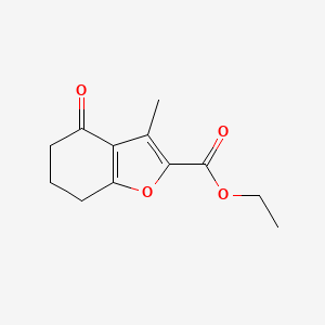 molecular formula C12H14O4 B2778270 Ethyl 3-methyl-4-oxo-4,5,6,7-tetrahydro-1-benzofuran-2-carboxylate CAS No. 108993-84-6