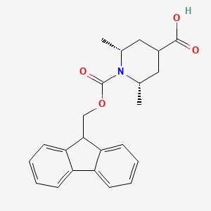 molecular formula C23H25NO4 B2778280 (2R,4r,6S)-1-{[(9H-fluoren-9-yl)methoxy]carbonyl}-2,6-dimethylpiperidine-4-carboxylic acid CAS No. 2137072-78-5