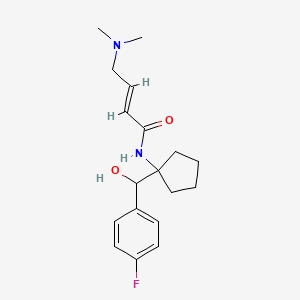 (E)-4-(Dimethylamino)-N-[1-[(4-fluorophenyl)-hydroxymethyl]cyclopentyl]but-2-enamide