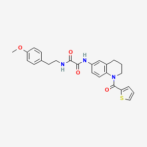 molecular formula C25H25N3O4S B2778282 N'-[2-(4-methoxyphenyl)ethyl]-N-[1-(thiophene-2-carbonyl)-1,2,3,4-tetrahydroquinolin-6-yl]ethanediamide CAS No. 899735-95-6