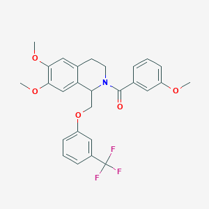 (6,7-dimethoxy-1-((3-(trifluoromethyl)phenoxy)methyl)-3,4-dihydroisoquinolin-2(1H)-yl)(3-methoxyphenyl)methanone