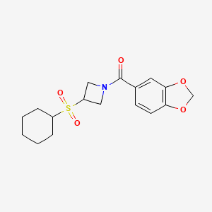 B2778297 Benzo[d][1,3]dioxol-5-yl(3-(cyclohexylsulfonyl)azetidin-1-yl)methanone CAS No. 1797874-39-5
