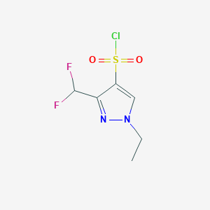 molecular formula C6H7ClF2N2O2S B2778298 3-(difluoromethyl)-1-ethyl-1H-pyrazole-4-sulfonyl chloride CAS No. 1946813-56-4