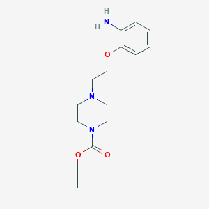 molecular formula C17H27N3O3 B2778338 Tert-butyl 4-[2-(2-aminophenoxy)ethyl]piperazine-1-carboxylate CAS No. 1692150-56-3