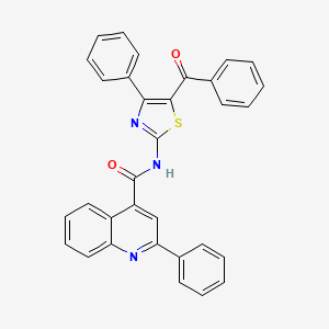 molecular formula C32H21N3O2S B2778339 N-(5-benzoyl-4-phenyl-1,3-thiazol-2-yl)-2-phenylquinoline-4-carboxamide CAS No. 392251-22-8