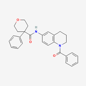 molecular formula C28H28N2O3 B2778357 N-(1-benzoyl-1,2,3,4-tetrahydroquinolin-6-yl)-4-phenyloxane-4-carboxamide CAS No. 1210630-91-3