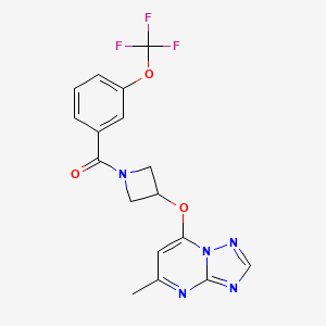 molecular formula C17H14F3N5O3 B2778364 3-({5-Methyl-[1,2,4]triazolo[1,5-a]pyrimidin-7-yl}oxy)-1-[3-(trifluoromethoxy)benzoyl]azetidine CAS No. 2097912-92-8