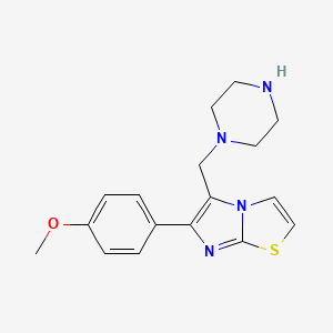 molecular formula C17H20N4OS B2778369 6-(4-Methoxy-phenyl)-5-piperazin-1-ylmethyl-imidazo[2,1-b]thiazole CAS No. 681260-16-2
