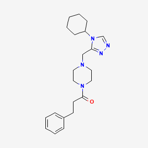 1-[(4-cyclohexyl-4H-1,2,4-triazol-3-yl)methyl]-4-(3-phenylpropanoyl)piperazine
