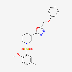 2-(1-((2-Methoxy-5-methylphenyl)sulfonyl)piperidin-3-yl)-5-(phenoxymethyl)-1,3,4-oxadiazole