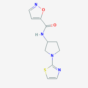 molecular formula C11H12N4O2S B2778472 N-[1-(1,3-thiazol-2-yl)pyrrolidin-3-yl]-1,2-oxazole-5-carboxamide CAS No. 1796950-02-1