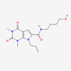 molecular formula C16H24N4O4 B2778484 N-(4-hydroxybutyl)-1,3-dimethyl-2,4-dioxo-7-propyl-2,3,4,7-tetrahydro-1H-pyrrolo[2,3-d]pyrimidine-6-carboxamide CAS No. 1021133-93-6