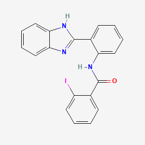 molecular formula C20H14IN3O B2778485 N-[2-(1H-1,3-BENZODIAZOL-2-YL)PHENYL]-2-IODOBENZAMIDE CAS No. 406927-05-7
