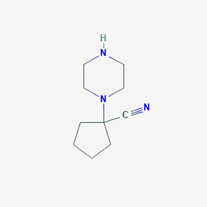 molecular formula C10H17N3 B2778487 1-(Piperazin-1-yl)cyclopentane-1-carbonitrile CAS No. 885527-98-0