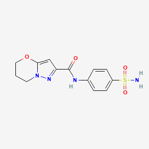 molecular formula C13H14N4O4S B2778489 N-(4-SULFAMOYLPHENYL)-5H,6H,7H-PYRAZOLO[3,2-B][1,3]OXAZINE-2-CARBOXAMIDE CAS No. 1428379-69-4