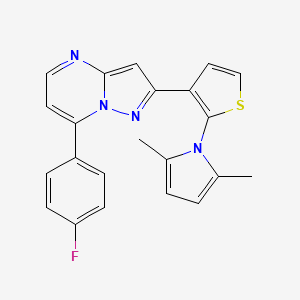 molecular formula C22H17FN4S B2778490 2-[2-(2,5-dimethyl-1H-pyrrol-1-yl)-3-thienyl]-7-(4-fluorophenyl)pyrazolo[1,5-a]pyrimidine CAS No. 478258-90-1