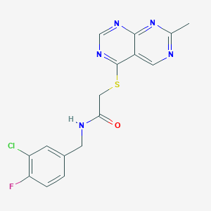 N-(3-chloro-4-fluorobenzyl)-2-((7-methylpyrimido[4,5-d]pyrimidin-4-yl)thio)acetamide