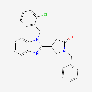 4-{1-[(2-Chlorophenyl)methyl]benzimidazol-2-yl}-1-benzylpyrrolidin-2-one