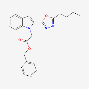 benzyl 2-(2-(5-butyl-1,3,4-oxadiazol-2-yl)-1H-indol-1-yl)acetate