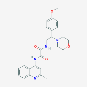 molecular formula C25H28N4O4 B2778510 N'-[2-(4-methoxyphenyl)-2-(morpholin-4-yl)ethyl]-N-(2-methylquinolin-4-yl)ethanediamide CAS No. 941933-34-2