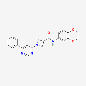 N-(2,3-dihydrobenzo[b][1,4]dioxin-6-yl)-1-(6-phenylpyrimidin-4-yl)azetidine-3-carboxamide