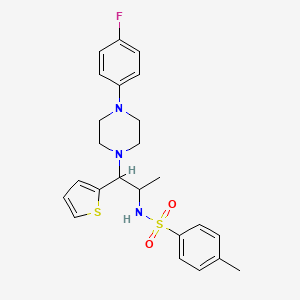 molecular formula C24H28FN3O2S2 B2778517 N-(1-(4-(4-fluorophenyl)piperazin-1-yl)-1-(thiophen-2-yl)propan-2-yl)-4-methylbenzenesulfonamide CAS No. 847381-35-5