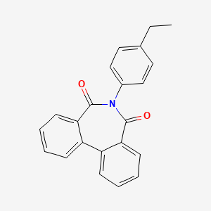 molecular formula C22H17NO2 B2778518 9-(4-ethylphenyl)-9-azatricyclo[9.4.0.0^{2,7}]pentadeca-1(11),2(7),3,5,12,14-hexaene-8,10-dione CAS No. 100892-04-4