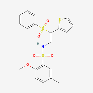 2-methoxy-5-methyl-N-[2-(phenylsulfonyl)-2-(2-thienyl)ethyl]benzenesulfonamide