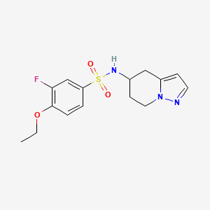 molecular formula C15H18FN3O3S B2778523 4-ethoxy-3-fluoro-N-(4,5,6,7-tetrahydropyrazolo[1,5-a]pyridin-5-yl)benzenesulfonamide CAS No. 2034549-76-1