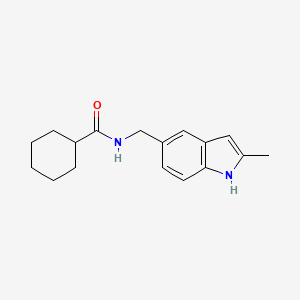 molecular formula C17H22N2O B2778527 N-[(2-methyl-1H-indol-5-yl)methyl]cyclohexanecarboxamide CAS No. 852136-13-1