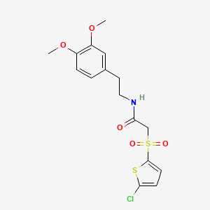 molecular formula C16H18ClNO5S2 B2778530 2-[(5-chlorothiophen-2-yl)sulfonyl]-N-[2-(3,4-dimethoxyphenyl)ethyl]acetamide CAS No. 1021020-93-8