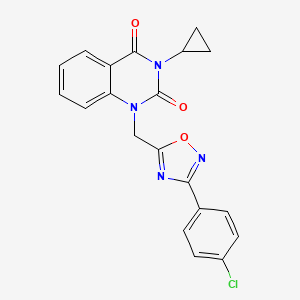 1-((3-(4-chlorophenyl)-1,2,4-oxadiazol-5-yl)methyl)-3-cyclopropylquinazoline-2,4(1H,3H)-dione